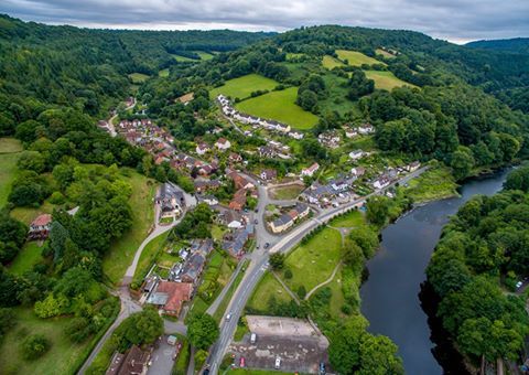 An aerial view of Redbrook village